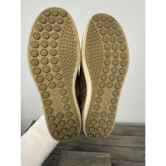 ECCO Soft 7 Danish Design Brown Taupe Leather Lace Up Comfort Sneaker Shoes Sz 5 - Picture 6 of 10